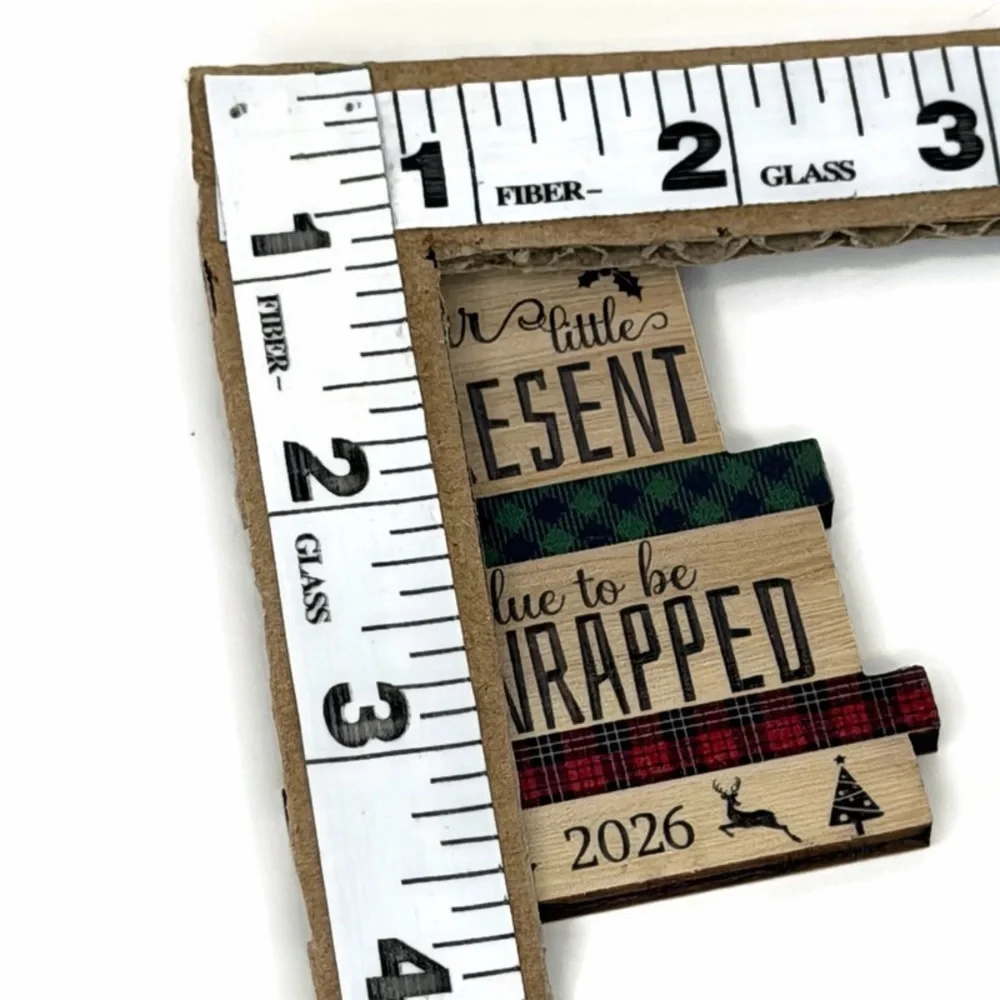 Wooden Ornament “Our Little Present is Due to be Unwrapped 2026”